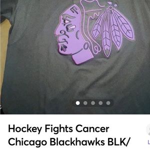Blackhawks Hockey Jersey / Purple Cancer Awareness